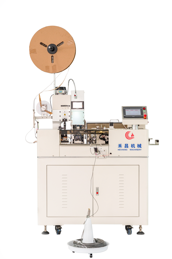 HC-10+FS全自動(dòng)單頭穿栓沾錫壓接機